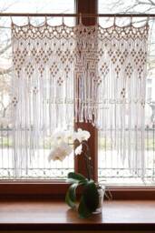Macrame Curtain Window Wall Art Wall Hanging - thumbnail 1