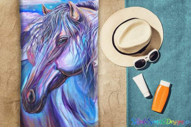 "Fantasy Horse Beach Towel, Original ""Dream Catcher" - image 1