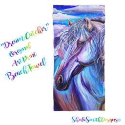 "Fantasy Horse Beach Towel, Original ""Dream Catcher" - thumbnail 3