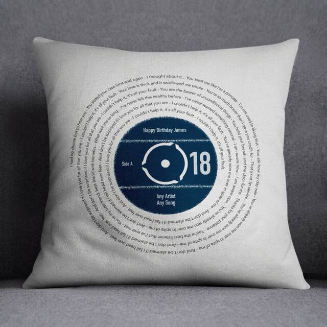 18Th Birthday Cushion With Personalized Song Lyrics - Perfect Gift For Son Daughter Grandson Or Granddaughter - image 1
