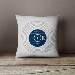 18Th Birthday Cushion With Personalized Song Lyrics - Perfect Gift For Son Daughter Grandson Or Granddaughter - thumbnail 2