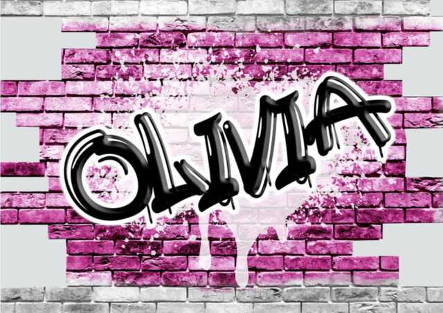 Large Bespoke Name Text Graffiti Wall Modern Brick Self Adhesive Sticker Decal Print Design Kids Room Nursery - image 1