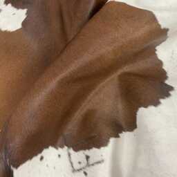 Authentic Brown/White Cowhide Rug - Designer For Elegant Interiors - thumbnail 2