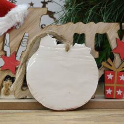Handmade Ceramic Christmas Pudding Ornament Holiday Tree Decor - thumbnail 3