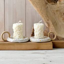 Candle Holder With Handle Marguerite Floral Pattern - thumbnail 2