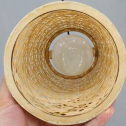 "Handwoven Bamboo Pendant Light Rustic Cylindrical Hanging Lamp - D5.5"" X H11.8" - thumbnail 3