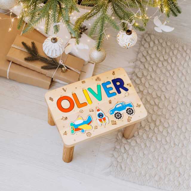 Personalized Name Puzzle Stool - Christmas Gift For Toddlers & Kids - image 1