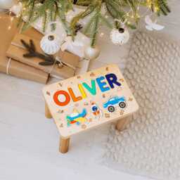 Personalized Name Puzzle Stool - Christmas Gift For Toddlers & Kids