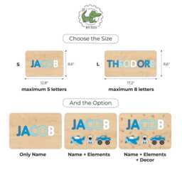 Personalized Name Puzzle Stool - Christmas Gift For Toddlers & Kids - thumbnail 2