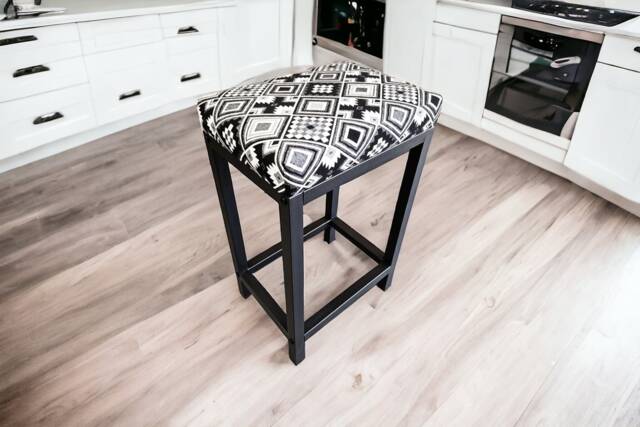 Aztec Counter Stool/Bar - Black & White Various Seat Heights Available - Sold Individually V2 Fp - image 1