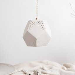 Mosaic Porcelain Pendant Light Geometric Eastern Inspired Ceramic Lantern Fixture - thumbnail 3