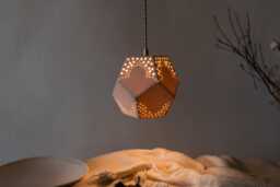 Mosaic Porcelain Pendant Light Geometric Eastern Inspired Ceramic Lantern Fixture - thumbnail 1