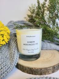 Lemon Meringue Pie Candle Vegan Soy Wax Cruelty Free Birthday Gift Christmas 8Oz Scented - thumbnail 1