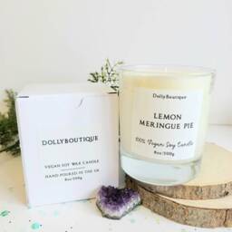 Lemon Meringue Pie Candle Vegan Soy Wax Cruelty Free Birthday Gift Christmas 8Oz Scented - thumbnail 2