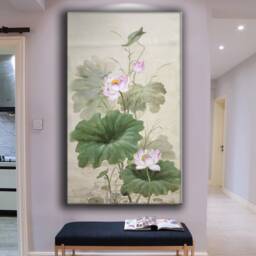 Large Oil Painting, Oversized Wall Art Abstract, Original Lotus Painting, Lotus Painting, Art, Living Room Canvasem676 - thumbnail 2