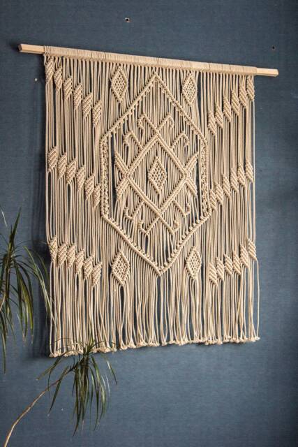 Large Macrame Wall Hanging, Boho Tapestry, Cotton Art - image 1