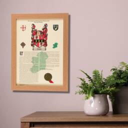 Personalised Irish Family Name History, Coat Of Arms, A3 Framed Print - thumbnail 3