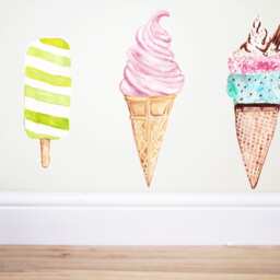 Ice Cream Wall Decals, Lollies Sticker, Pastel Decor, Sweets Sticker, Playroom Decals, Playroom Sticker, Dessert Sticker, Play Kitchen, Art - thumbnail 3