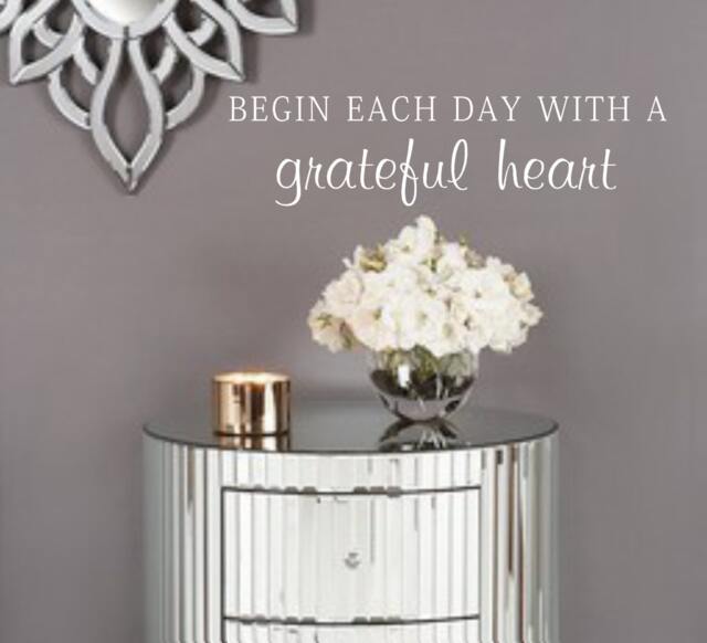 Family Vinyl Wall Decal -Begin Each Day With A Grateful Heart - Lettering For The Home - image 1