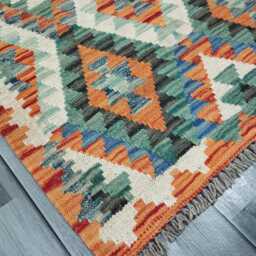 Classic Runner Rug, Handmade Artisan Afghan Turkish, Scandinavian, Navajo, Bohemian, Wool Flatweave Multicolour Kilim Rug 312x77 cm - thumbnail 3