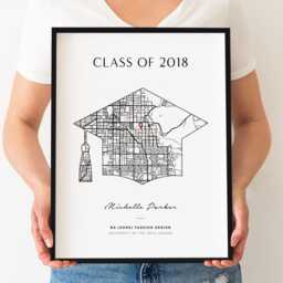 Custom Graduation Print, Personalised Map Gifts, Uni Wall Art, Decor, Student Keepsake, Modern Home Cp - thumbnail 3