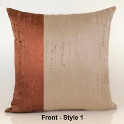 Cinnamon Copper & Beige Sand Color Block Decorative Throw Pillow Cover, Cushion Covers, Accent Pillow, Satin Blend, Geometric Pattern