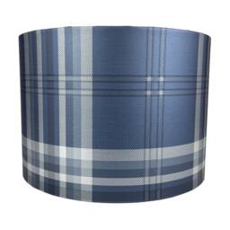 Navy Blue Tartan Lampshade For Ceiling & Table Lamps, Country Plaid Light Shade - thumbnail 2