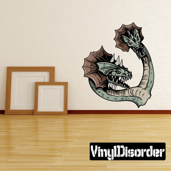 Mythical Creature Hydra Tooth Wall Decal - Fabric Vinyl Removable & Reusable Mythicalcreatureuscolor007Et