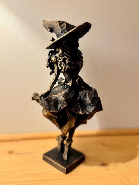 Gothic Witch Home Decor Figurine - Hand-Painted Witchy Halloween Gift - image 1