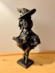 Gothic Witch Home Decor Figurine - Hand-Painted Witchy Halloween Gift - thumbnail 1