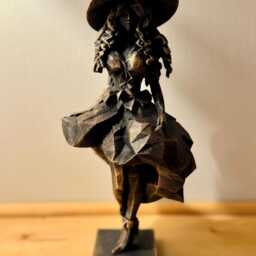 Gothic Witch Home Decor Figurine - Hand-Painted Witchy Halloween Gift - thumbnail 3