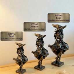 Gothic Witch Home Decor Figurine - Hand-Painted Witchy Halloween Gift - thumbnail 4