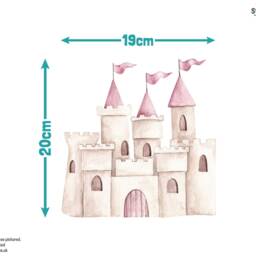 Pink Fairy Castle Stickaround Wall Stickers, Princess Decal, Decal - thumbnail 3