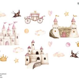Pink Fairy Castle Stickaround Wall Stickers, Princess Decal, Decal - thumbnail 2