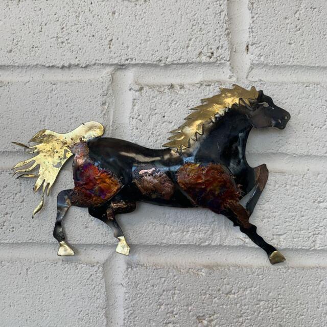Handmade Recycled Metal Running Horse Wall Hanging Decoration - image 1