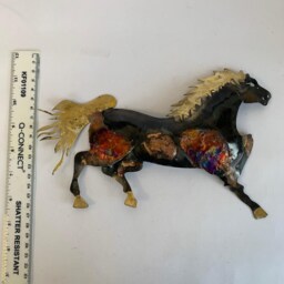 Handmade Recycled Metal Running Horse Wall Hanging Decoration - thumbnail 2