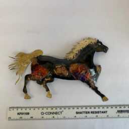 Handmade Recycled Metal Running Horse Wall Hanging Decoration - thumbnail 3