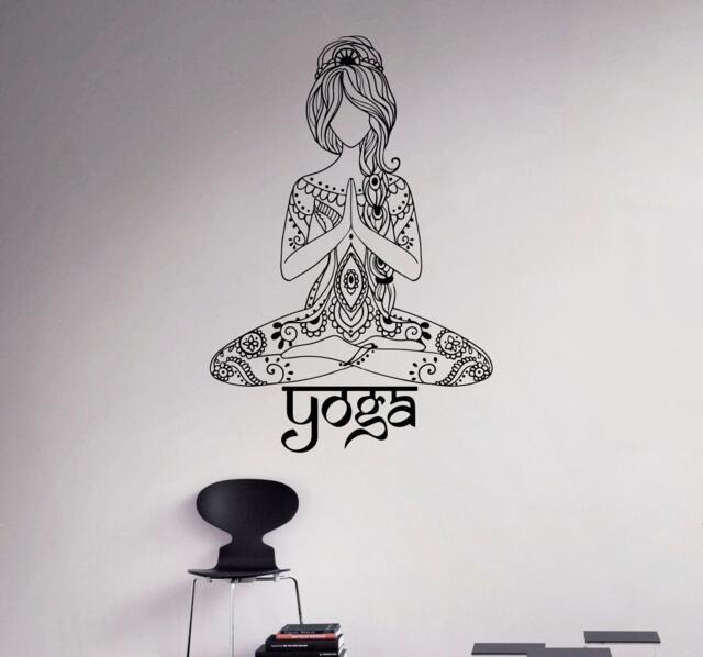 Yoga Wall Vinyl Decal Lotus Pose Sticker Studio Decor Living Room Murals Housewares 4(Yga - image 1