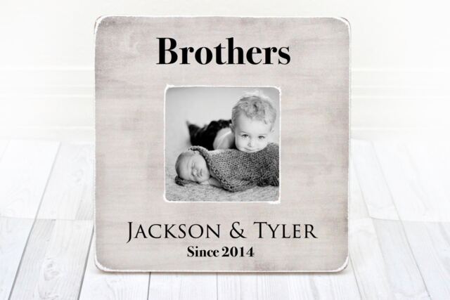 Personalized Brothers Picture Frame Custom Brother Frame, New Sibling, Gift From Newborn Baby 2nd Child - image 1
