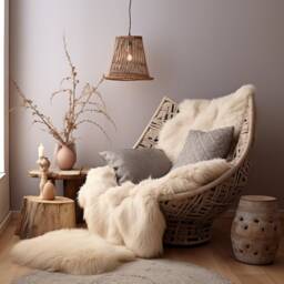 Sheepskin Rug Lambskin Throw, Cream Colours Blanket Fur Home Decor - thumbnail 1
