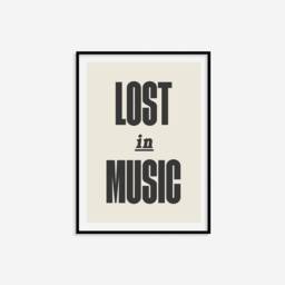 Lost in Music Print - Disco Print, Eclectic Retro Wall Art, Statement Prints, Funky Living Room Bedroom Lyrics - thumbnail 3