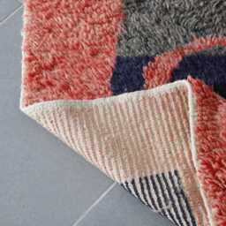 Handmade Abstract Berber Wool Rug Moroccan Artisanal Carpet - 7, 5x5 Ft - thumbnail 4