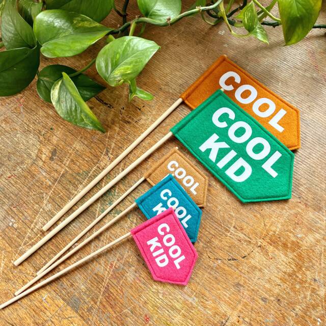 Cool Kid Felt Flag in Custom Colours - Spearhead Standard Or Mini Size Kids Room Colourful Play Nursery Decor - image 1