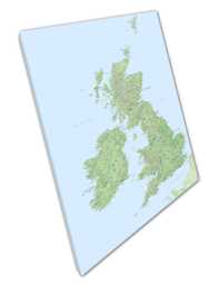 Detailed UK Map Wall Art Great Britain's Cities, Roads & Rivers - Ready To Hang Home Office Decor - thumbnail 1