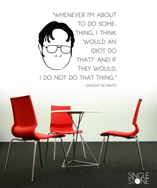Dwight Schrute Idiot Quote Decal - Vinyl Wall Words Custom Decor - image 1