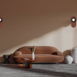 Terracotta Ceramic Wall Sconce Modern Japandi Handmade Lamp - thumbnail 3