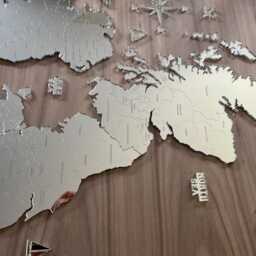Silver Mirror United Kingdom & Ireland Map Laser Cut Wall Art - thumbnail 3