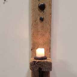 Dorset Driftwood Pewter Look Ceramic Motif Night Light Candle Holder/Sconce - thumbnail 2