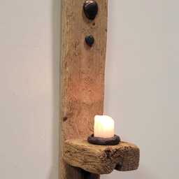 Dorset Driftwood Pewter Look Ceramic Motif Night Light Candle Holder/Sconce - thumbnail 3