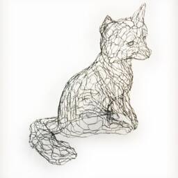 Fox Cub 3D Wire Sculpture By Elizabeth Berrien - thumbnail 2